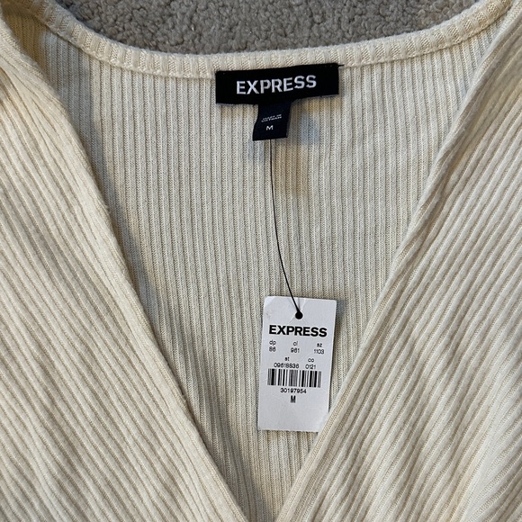 Express Cream Wrap Top - Picture 2 of 2